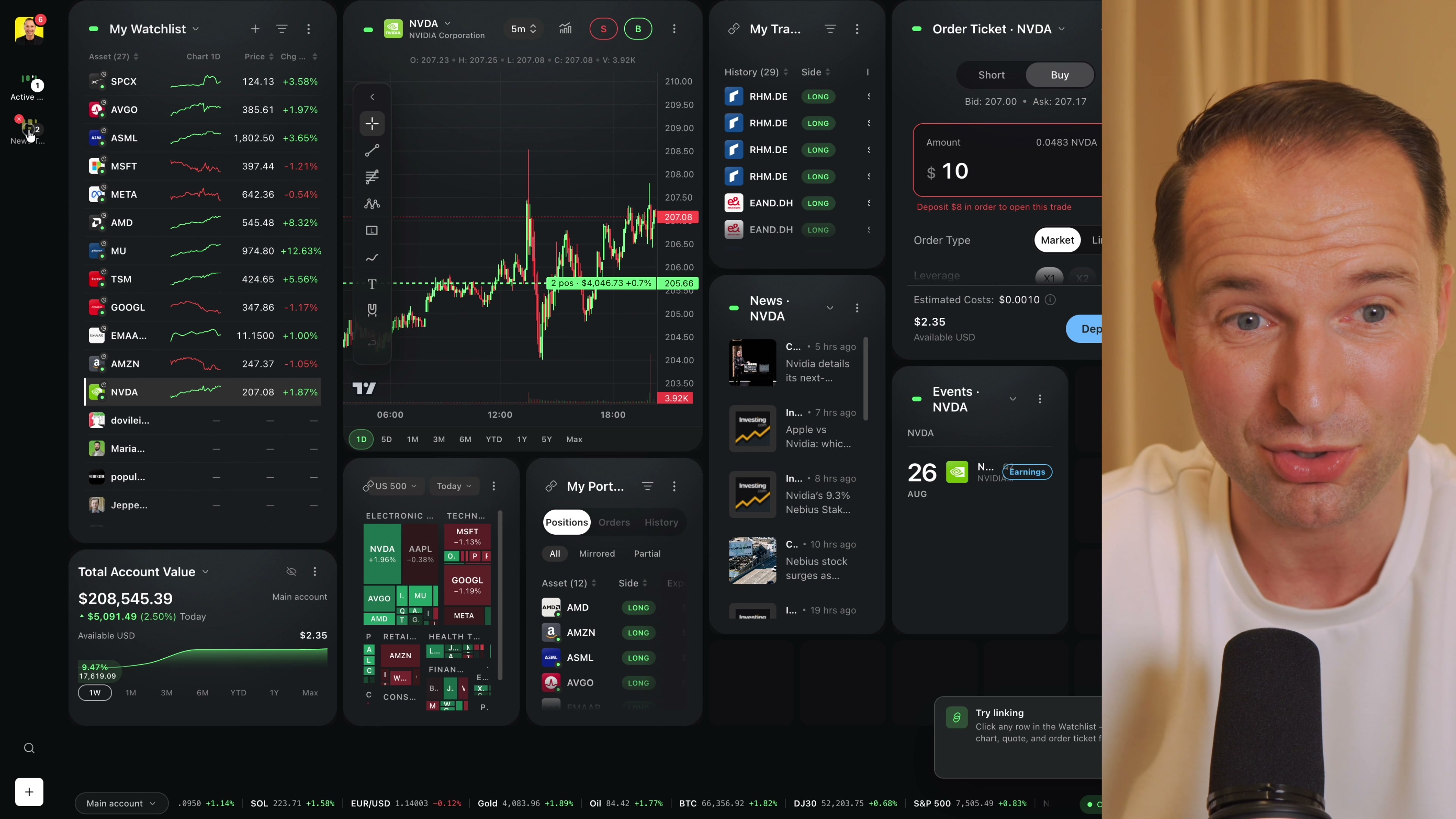 Kai building a custom widget layout in eToro Edge